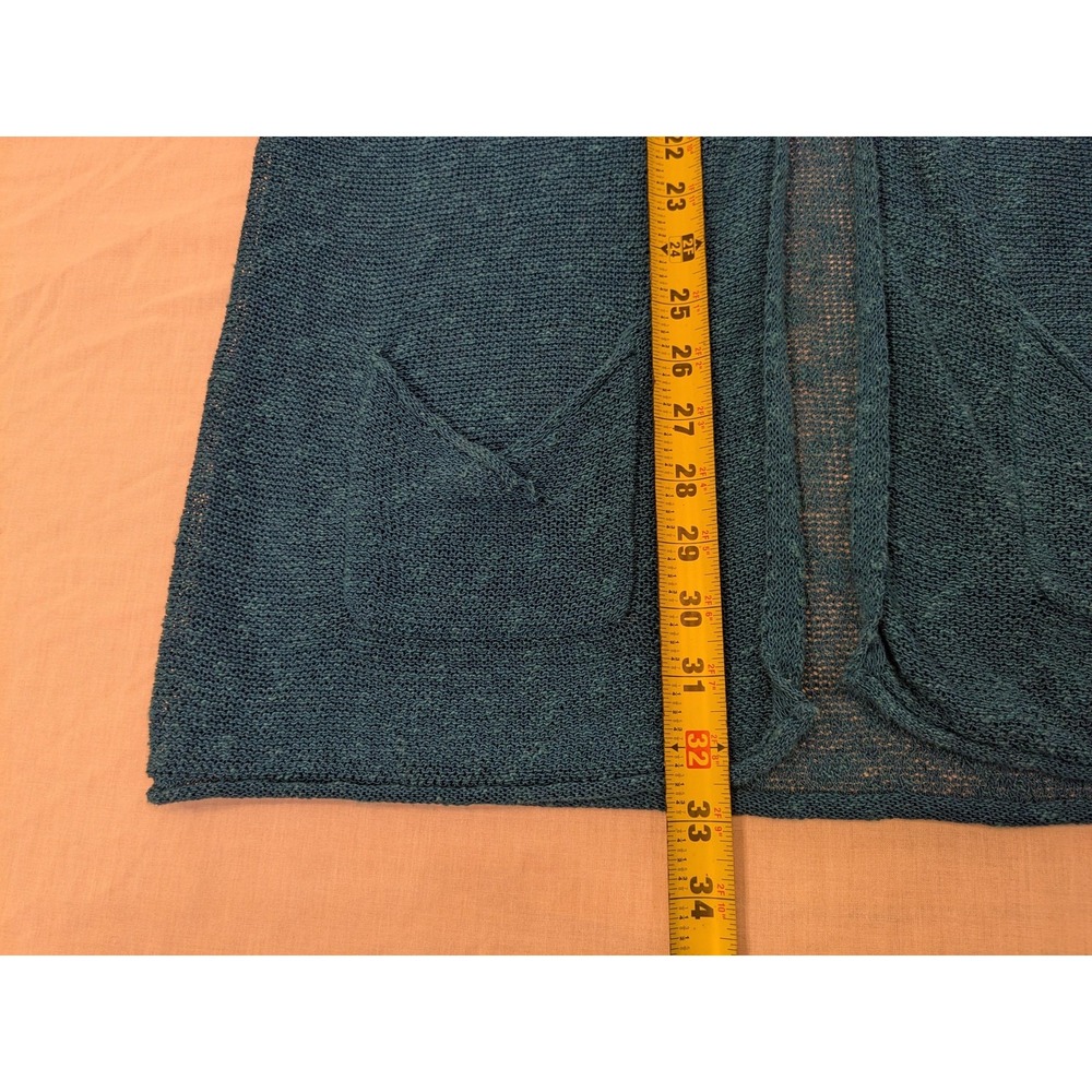Coldwater Creek Cardigan Sweater Womens XL Linen Blend Open Front Pocket‎ Mesh - Picture 13 of 16